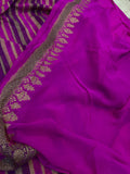 Purple Rangkat Pure Banarasi Khaddi Georgette Saree - Aura Benaras