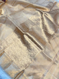 Golden Banarasi Handloom Organza Tissue Silk Saree