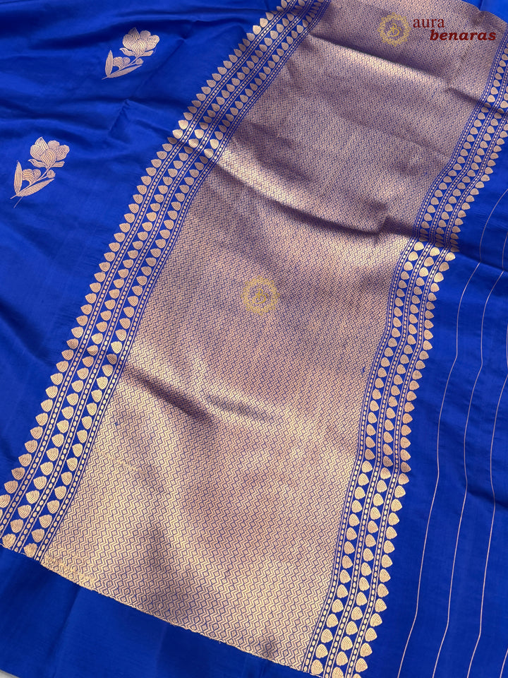 Royal Blue Banarasi Silk Saree with Kadhwa Butas
