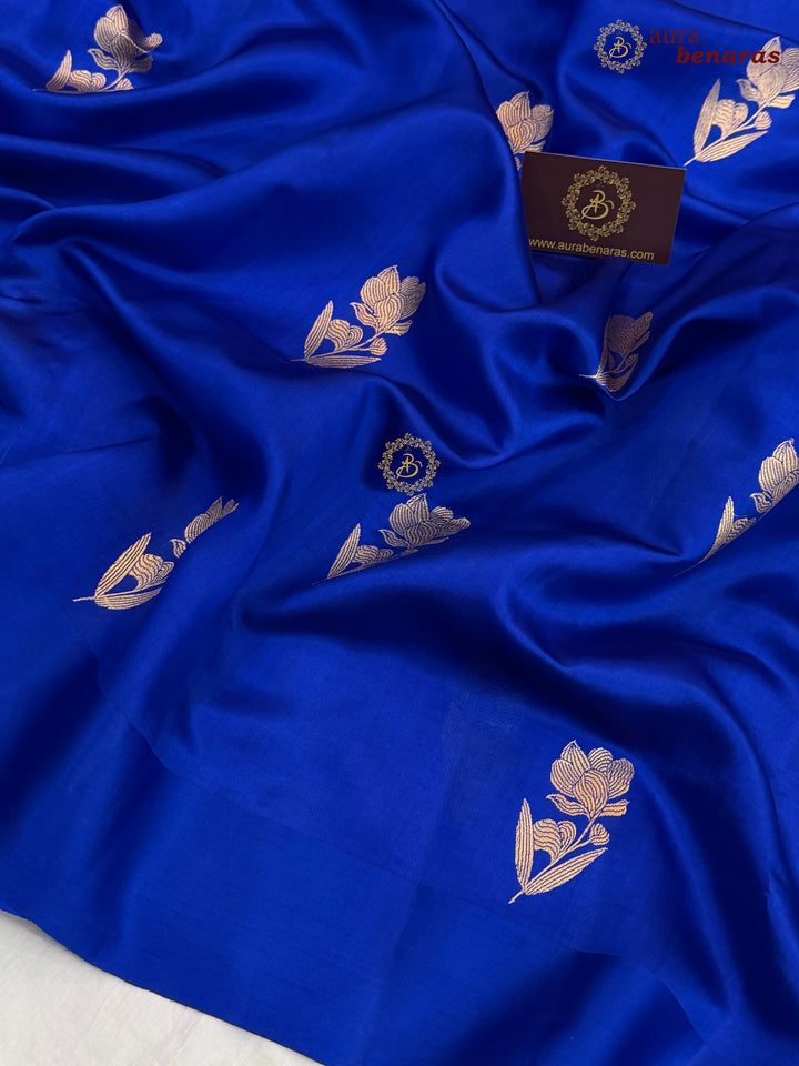 Royal Blue Banarasi Silk Saree with Kadhwa Butas