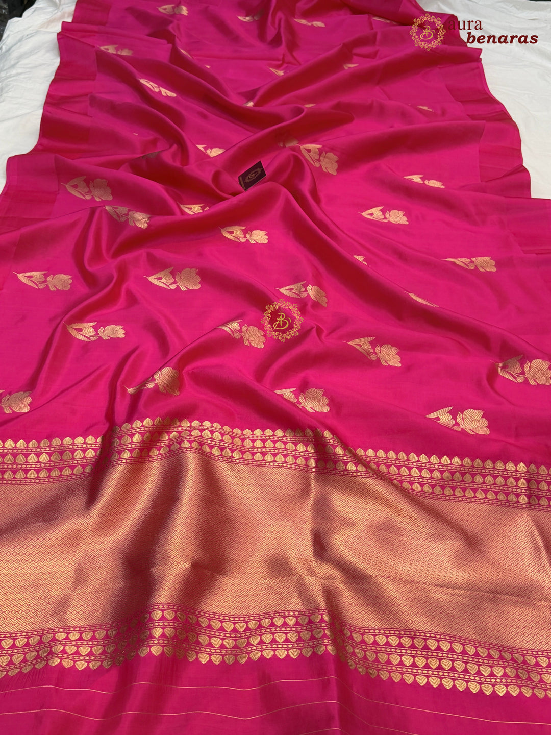 Rani Pink Banarasi Silk Saree with Kadhwa Butas