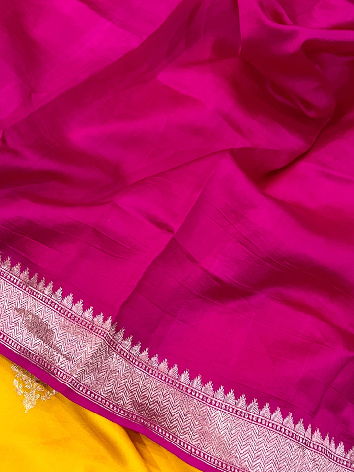 Yellow Pure Banarasi Handloom Silk Saree