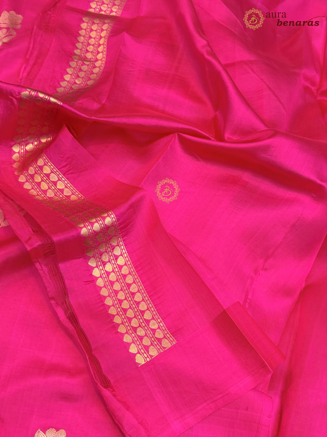 Rani Pink Banarasi Silk Saree with Kadhwa Butas