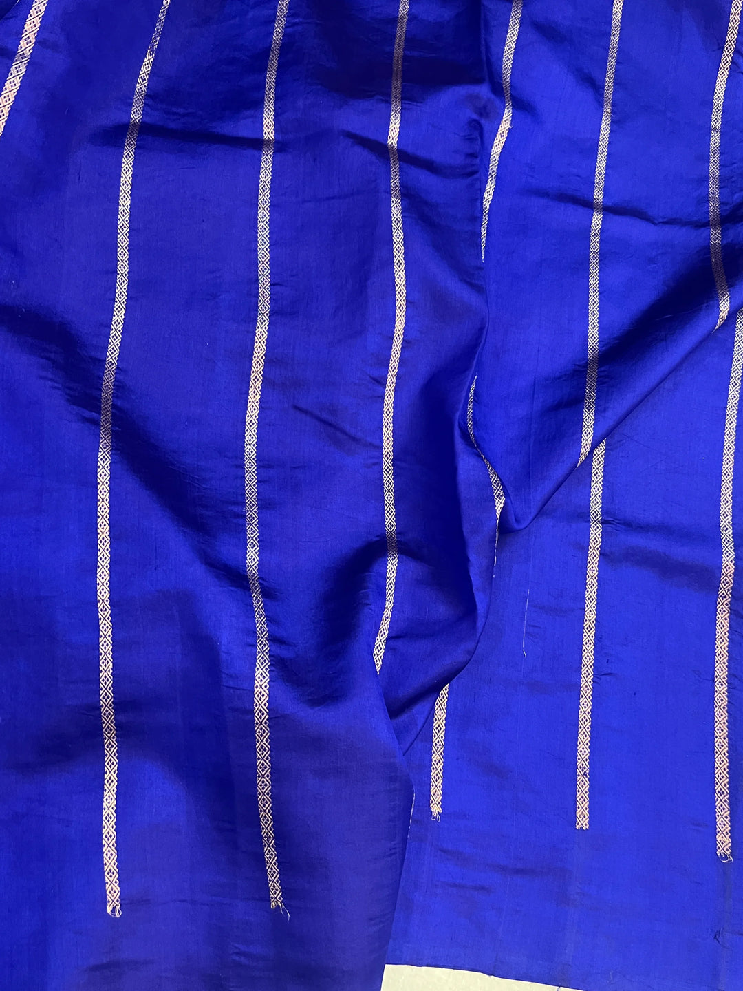 Royal Blue Banarasi Silk Saree | Kadhwa & Designer Border