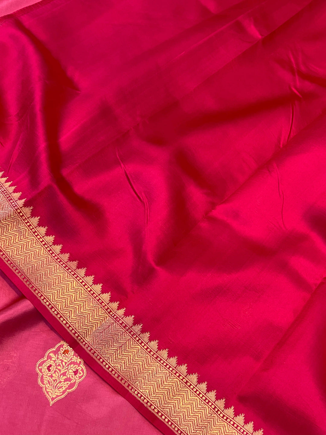 Buy Pink Pure Banarasi Handloom Silk Saree | Aura Benaras