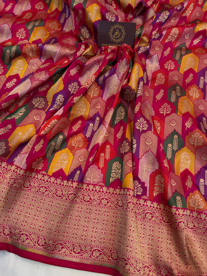 Buy Rani Pink Rangkaat Banarasi Katan Silk Saree 