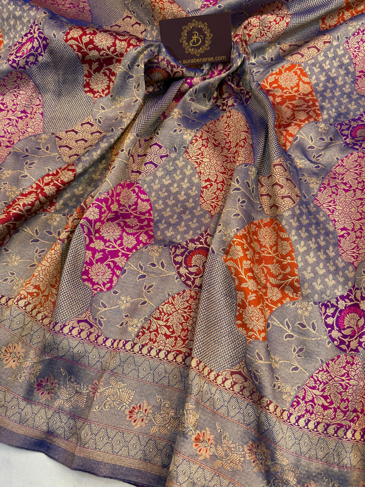 Purple Pure Katan silk Handloom Banarasi Saree