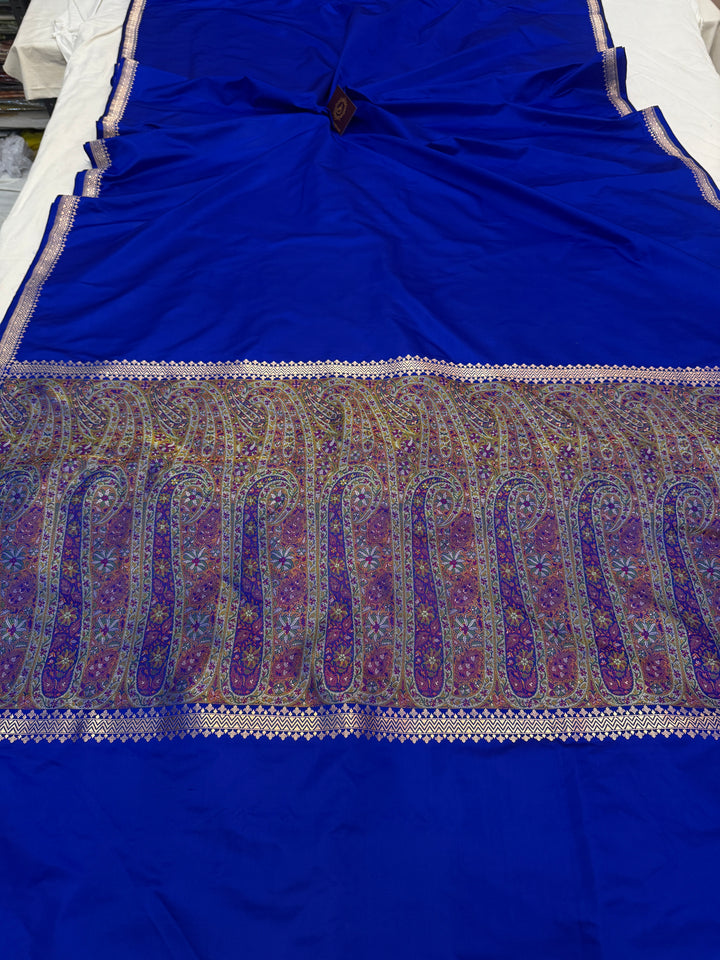 Royal Blue Banarasi Handloom Katan Satin Silk Saree 