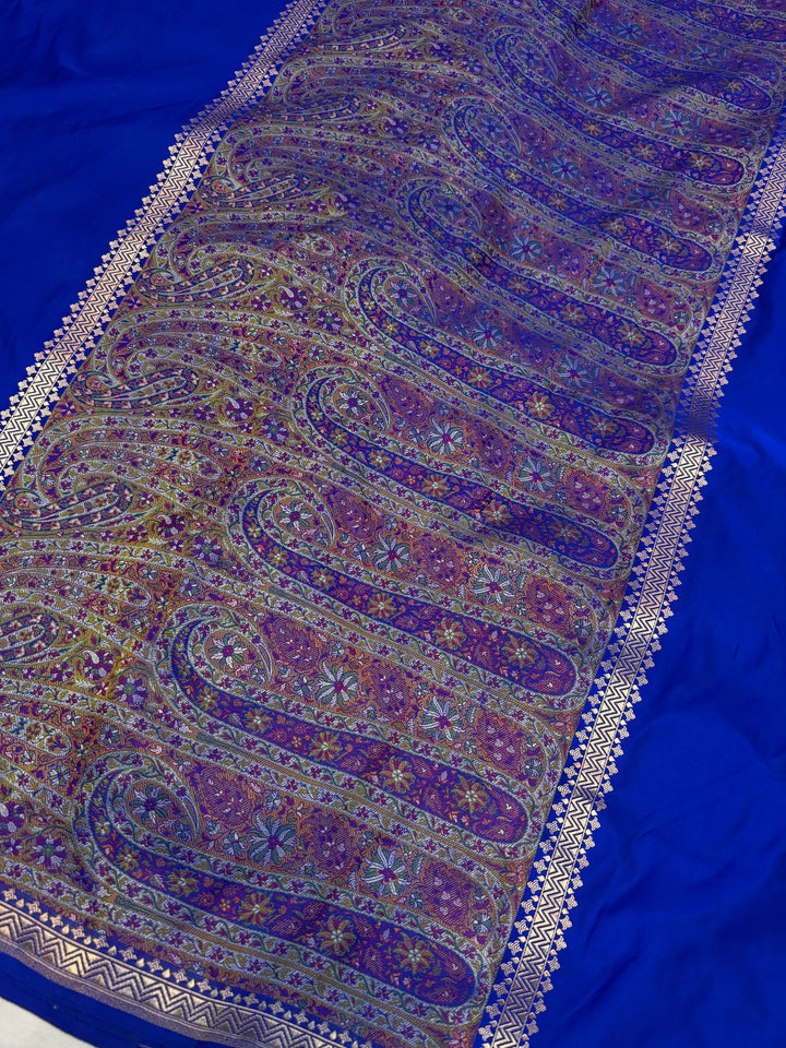 Royal Blue Banarasi Handloom Katan Satin Silk Saree 