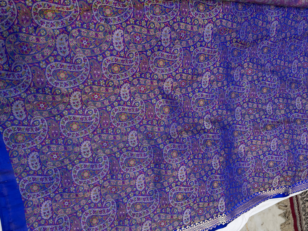 Royal Blue Banarasi Handloom Katan Satin Silk Saree 