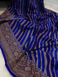 Blue Rangkat Pure Banarasi Khaddi Georgette Saree - Aura Benaras