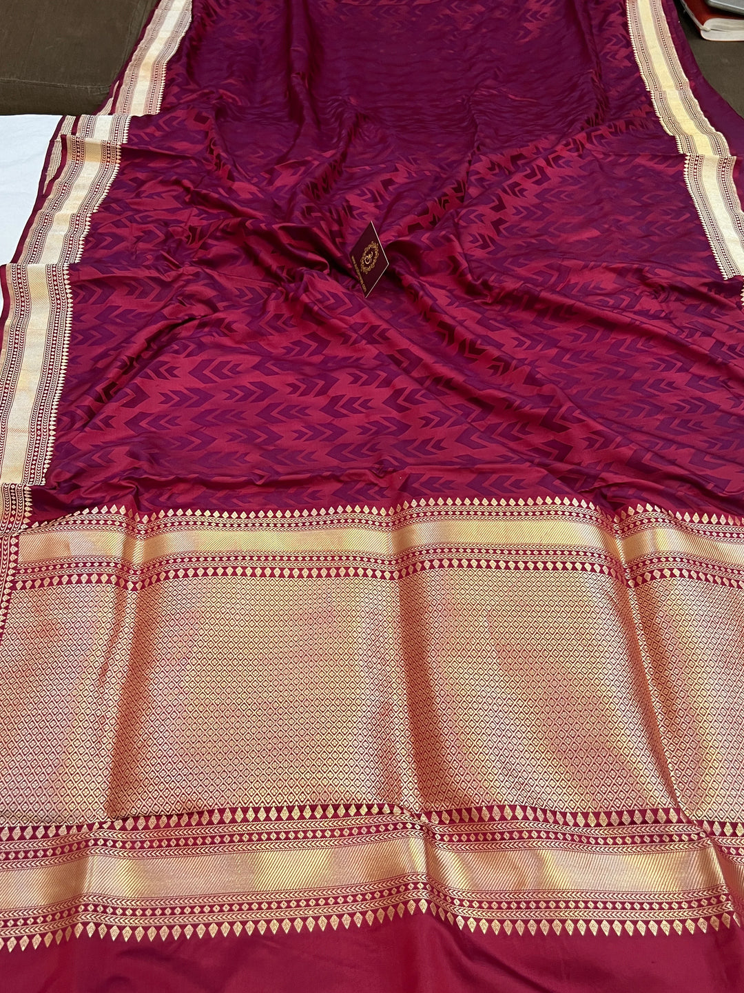 Shop Tanchui Katan Silk Banarasi Saree with Kadhwa Border