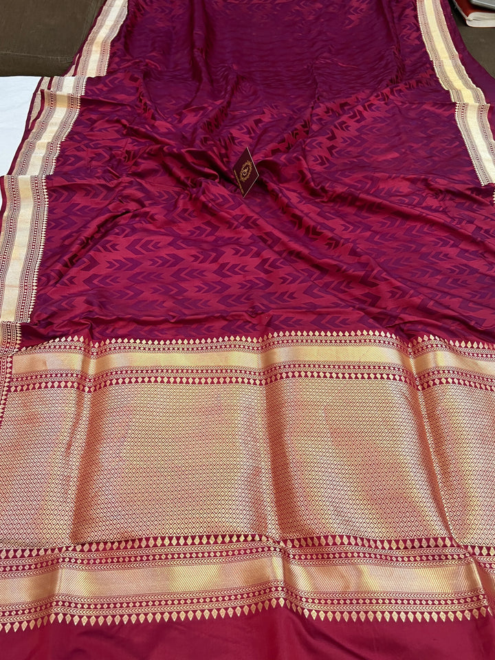 Shop Tanchui Katan Silk Banarasi Saree with Kadhwa Border