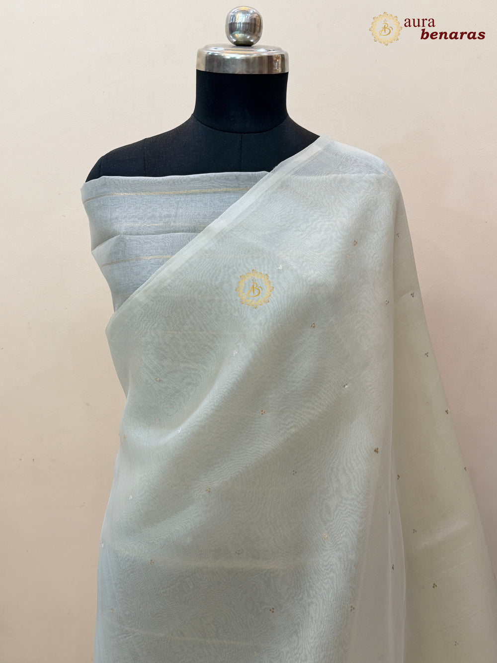 Off White Kora Silk Banarasi Saree Kadhwa Butis 