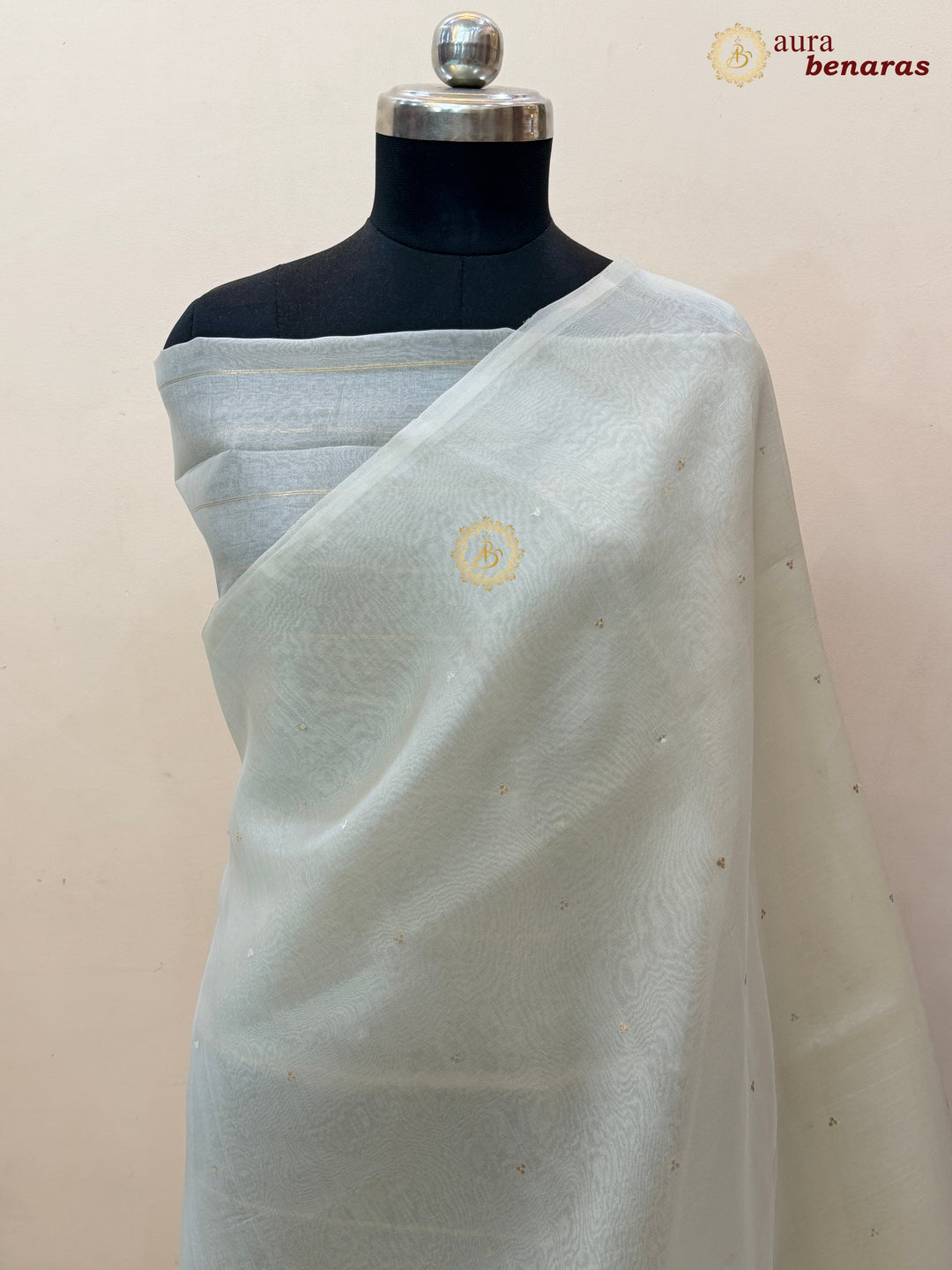 Off White Kora Silk Banarasi Saree Kadhwa Butis 