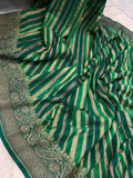 Green Rangkat Pure Banarasi Khaddi Georgette Saree - Aura Benaras