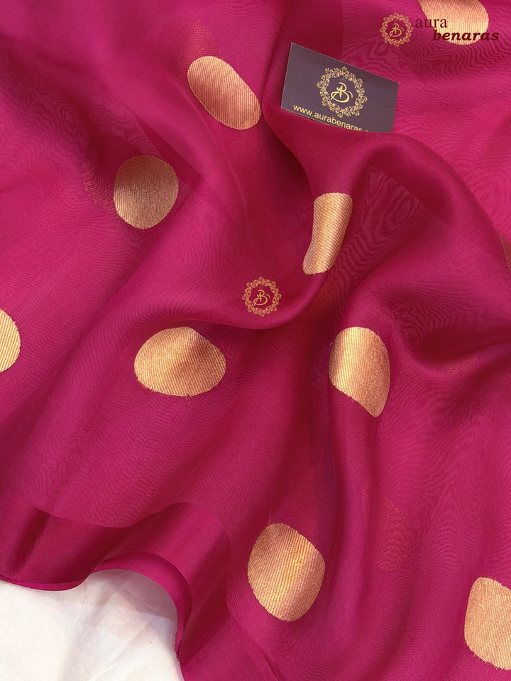 Rani Pink Pure Banarasi Handloom Silk Saree - Aura Benaras