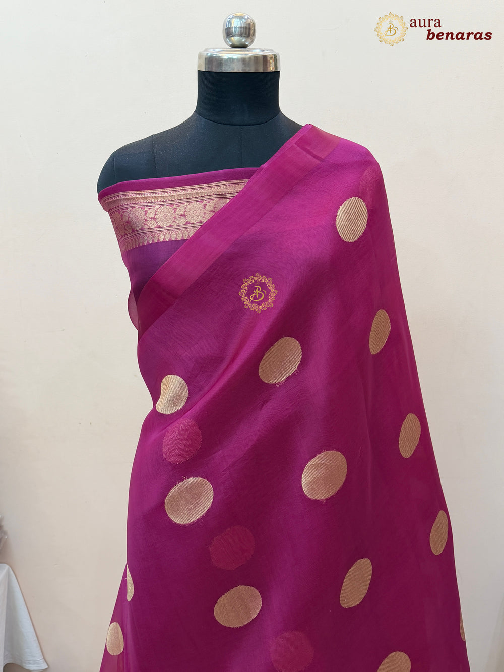 Rani Pink Pure Banarasi Handloom Silk Saree - Aura Benaras
