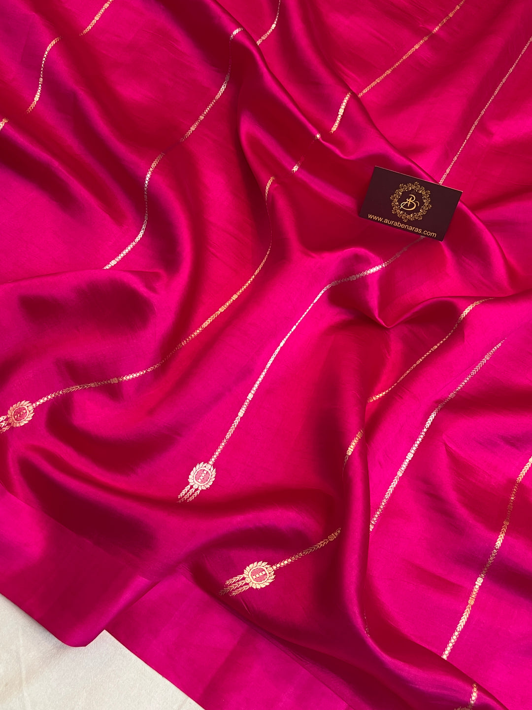Rani Pink Pure Silk Handloom Banarasi Saree