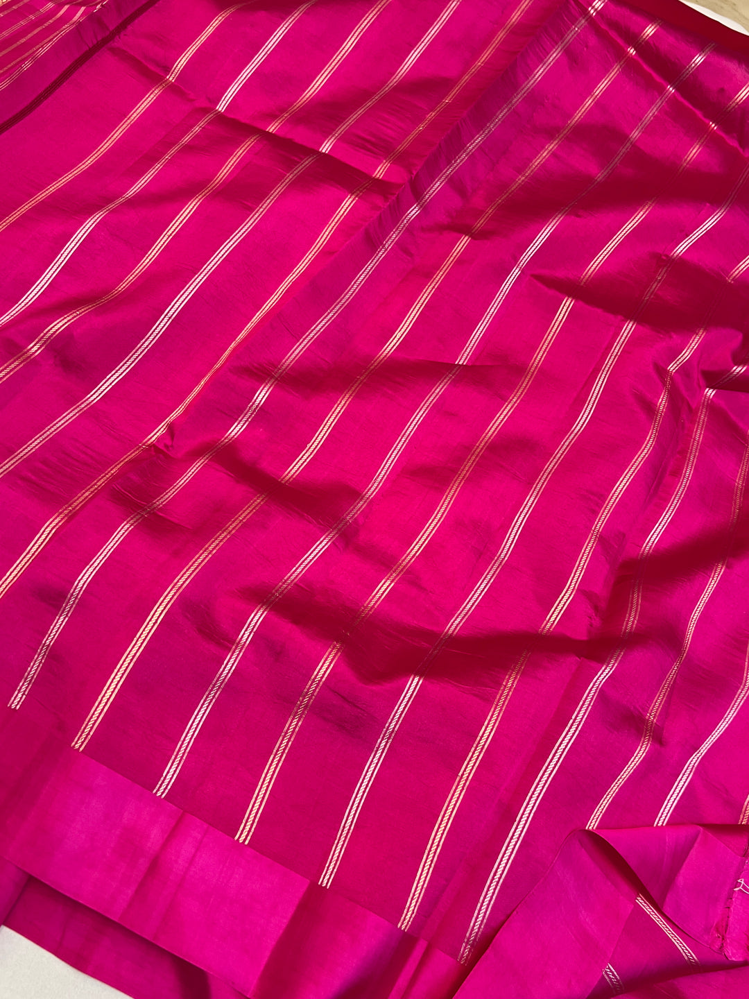 Rani Pink Pure Silk Handloom Banarasi Saree