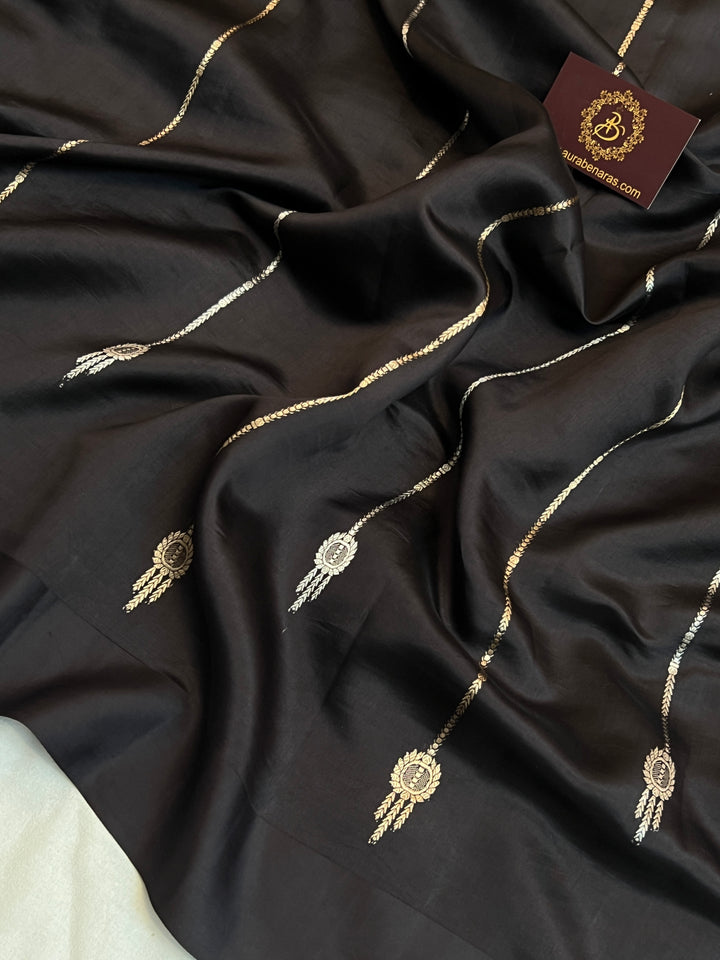 Black Pure Silk Handloom Banarasi Saree