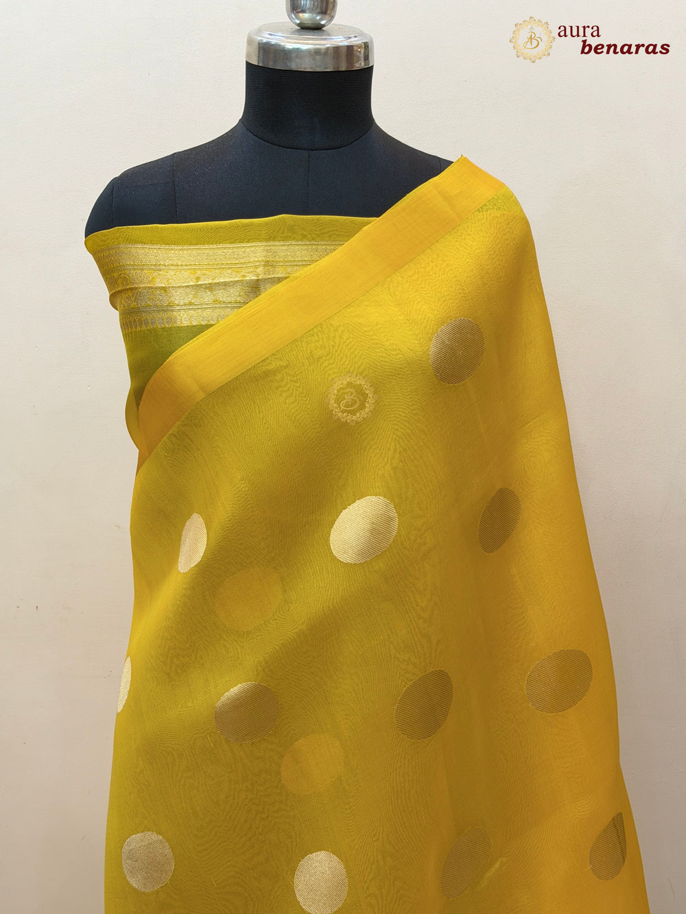 Yellow Pure Banarasi Handloom Silk Saree - Aura Benaras