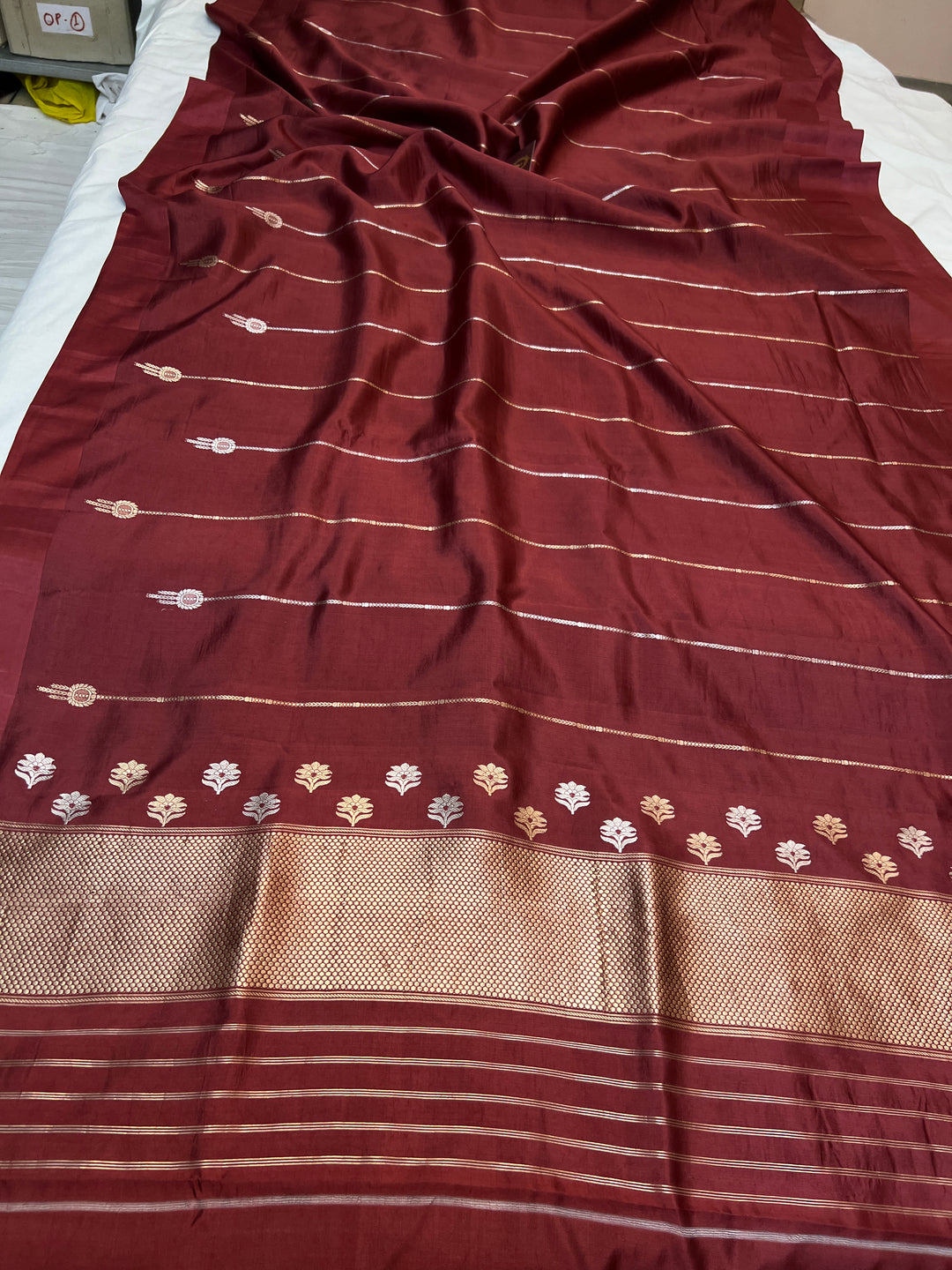 Maroon Pure Silk Handloom Banarasi Saree