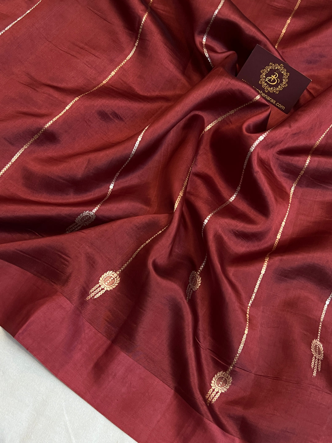 Maroon Pure Silk Handloom Banarasi Saree