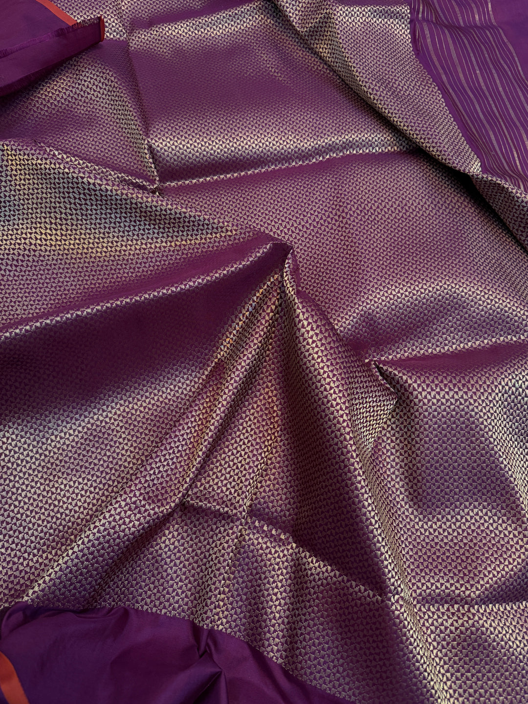 Wine Pure Katan Silk Banarasi Saree with Kadhwa Meenakari