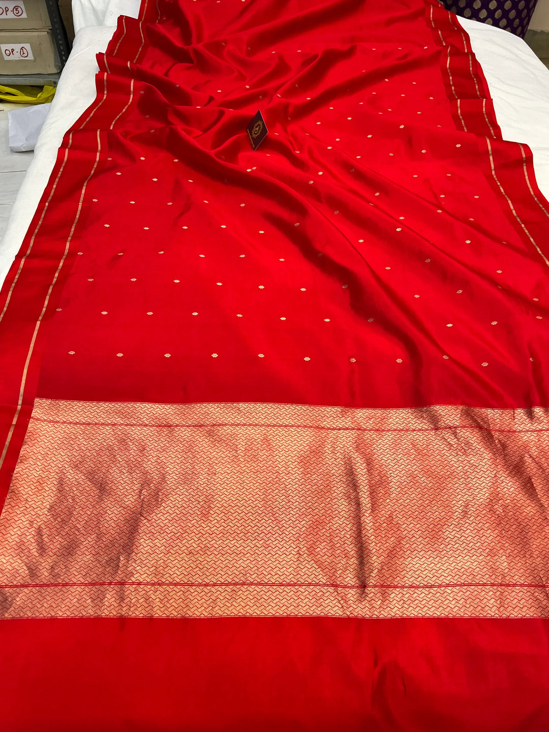 Red Pure Banarasi Handloom Silk Saree