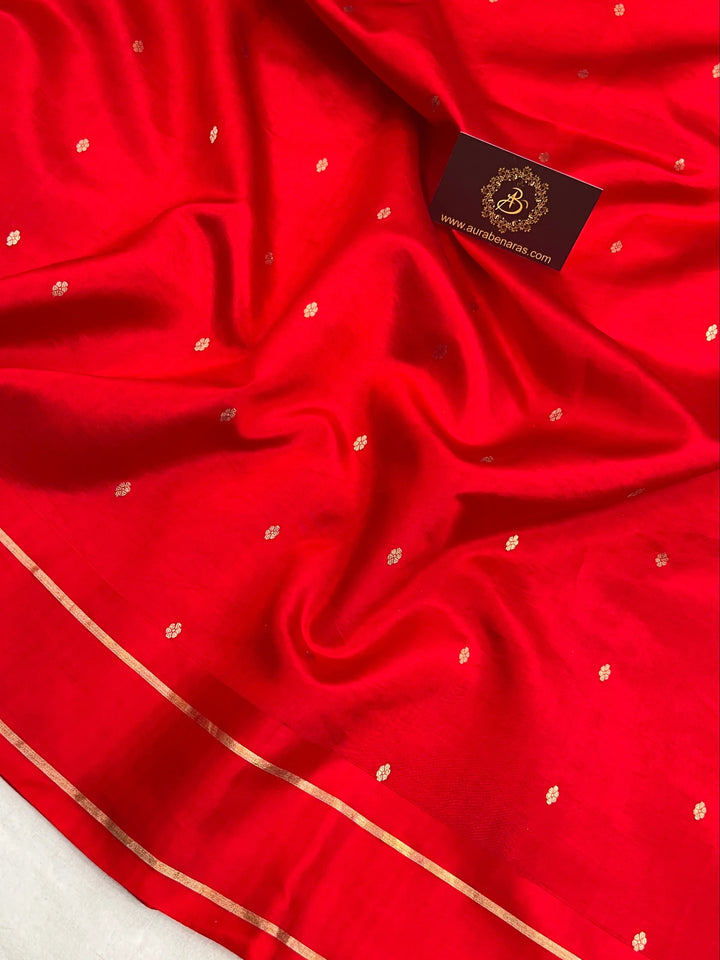 Red Pure Banarasi Handloom Silk Saree