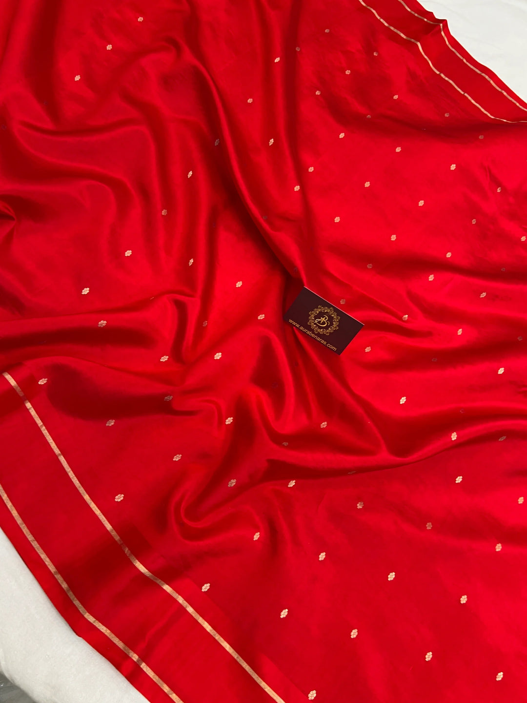 Red Pure Banarasi Handloom Silk Saree