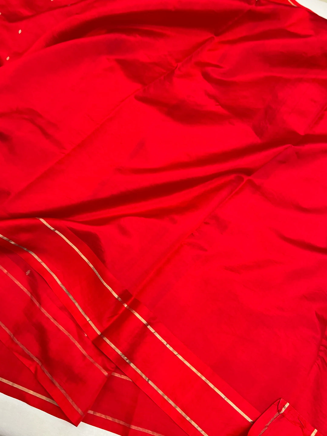 Red Pure Banarasi Handloom Silk Saree