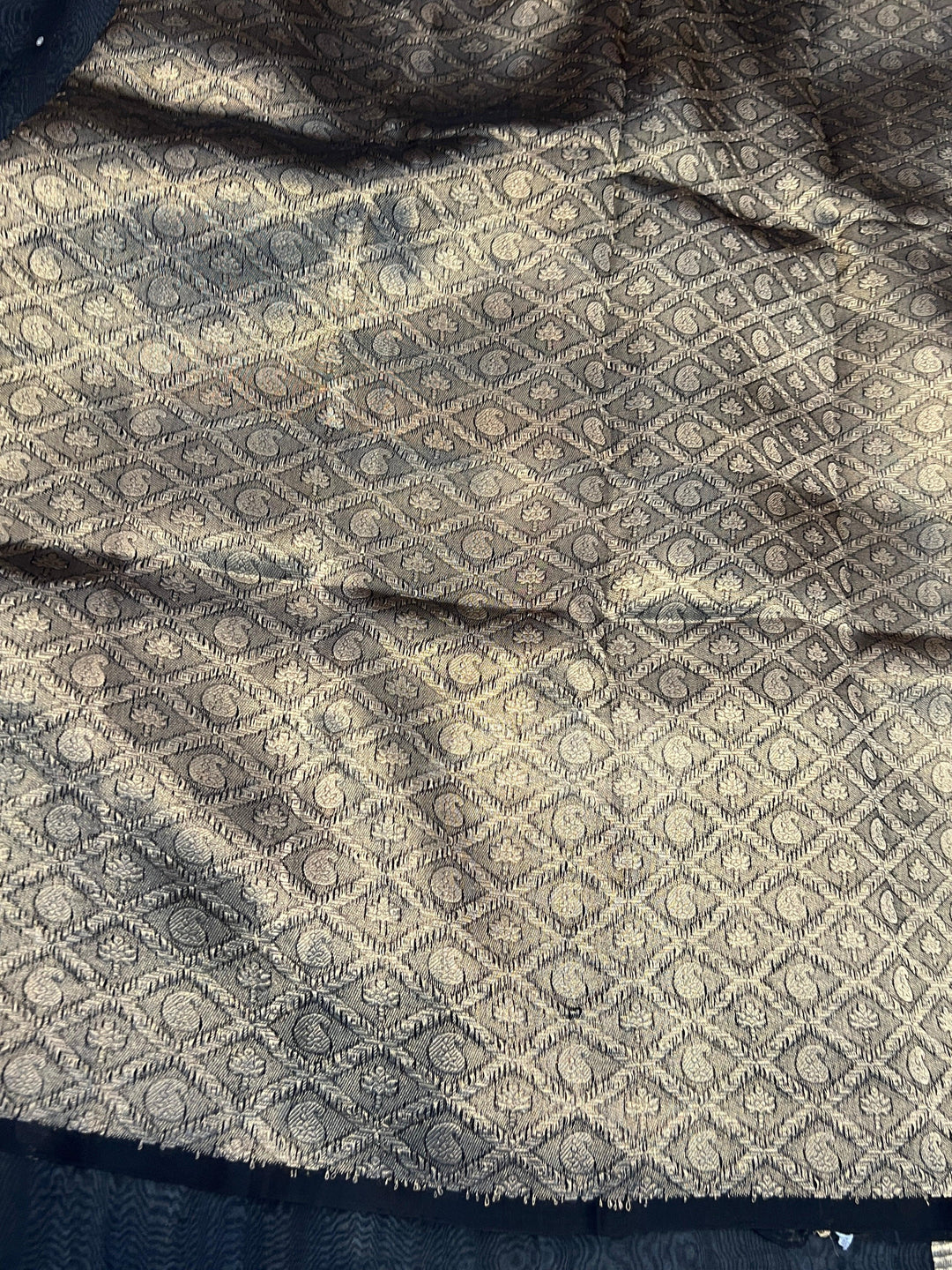 Black Pure Kora Silk Handloom Banarasi Saree