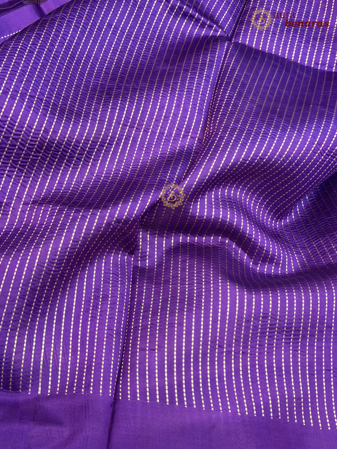 Purple Pure Silk Handloom Banarasi Saree - AuraBenaras