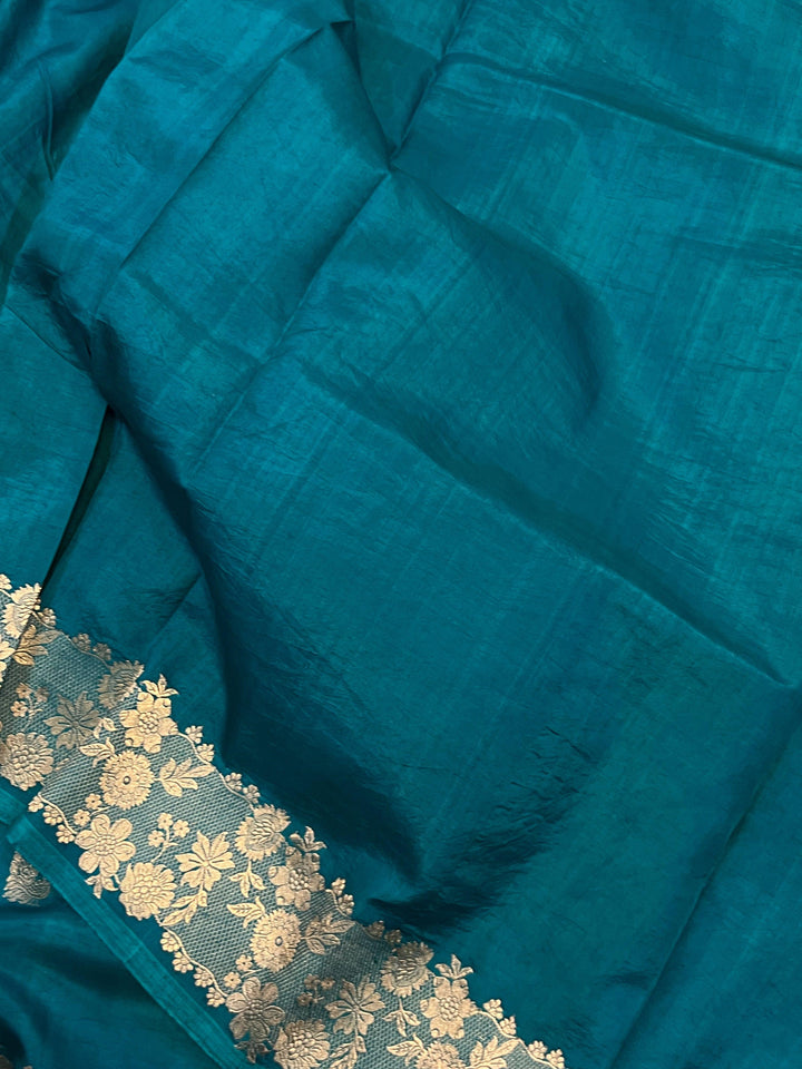 Buy Rama Green Pure Banarasi Handloom Katan Silk Saree | Aura Benaras