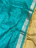 Golden Banarasi Handloom Katan Silk Saree - Aura Benaras