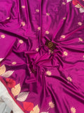 Purple Banarasi Handloom Katan Silk Saree - Aura Benaras