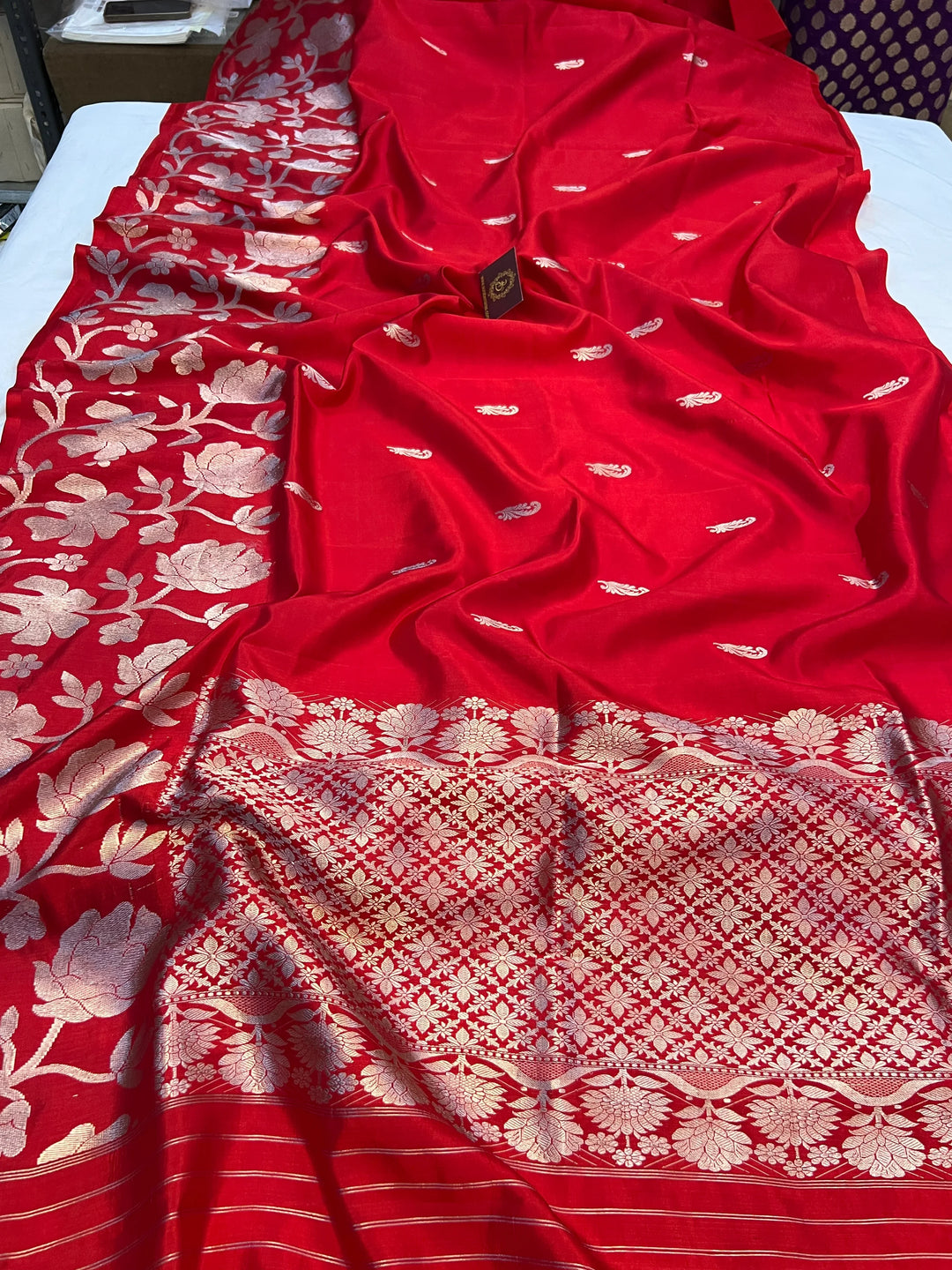 Red Pure Silk Handloom Banarasi Saree