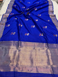 Royal Blue Pure Banarasi Handloom Silk Saree - Aura Benaras