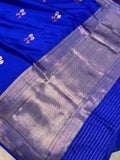 Royal Blue Pure Banarasi Handloom Silk Saree - Aura Benaras