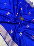 Royal Blue Pure Banarasi Handloom Silk Saree - Aura Benaras