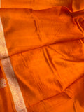 Orange Pure Banarasi Handloom Silk Saree - Aura Benaras