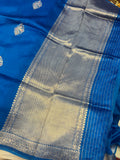 Rama Blue Pure Banarasi Handloom Silk Saree - Aura Benaras