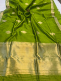 Mehendi Green Pure Banarasi Handloom Silk Saree - Aura Benaras