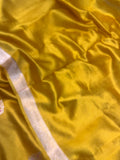 Mustard Yellow Pure Banarasi Handloom Silk Saree - Aura Benaras