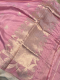 Baby Pink Pure Banarasi Handloom Silk Saree - Aura Benaras