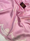 Baby Pink Pure Banarasi Handloom Silk Saree - Aura Benaras