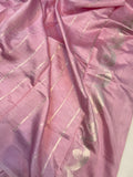 Baby Pink Pure Banarasi Handloom Silk Saree - Aura Benaras