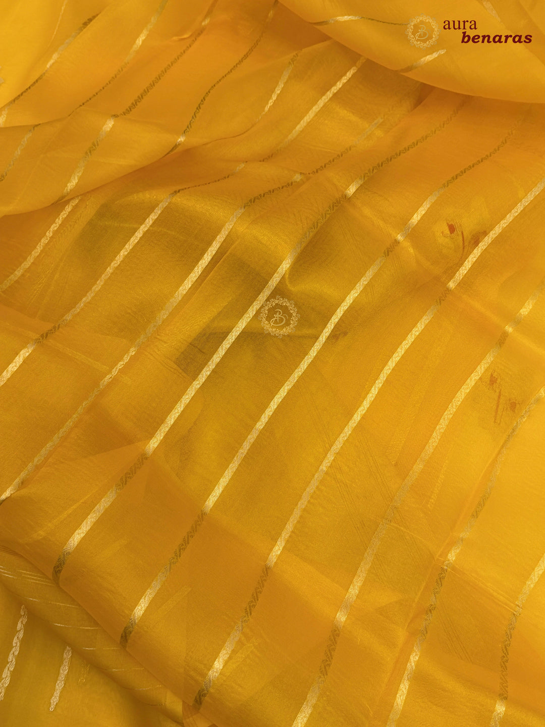 Yellow Pure Kora Silk Handloom Banarasi Saree with Kadhwa Weave